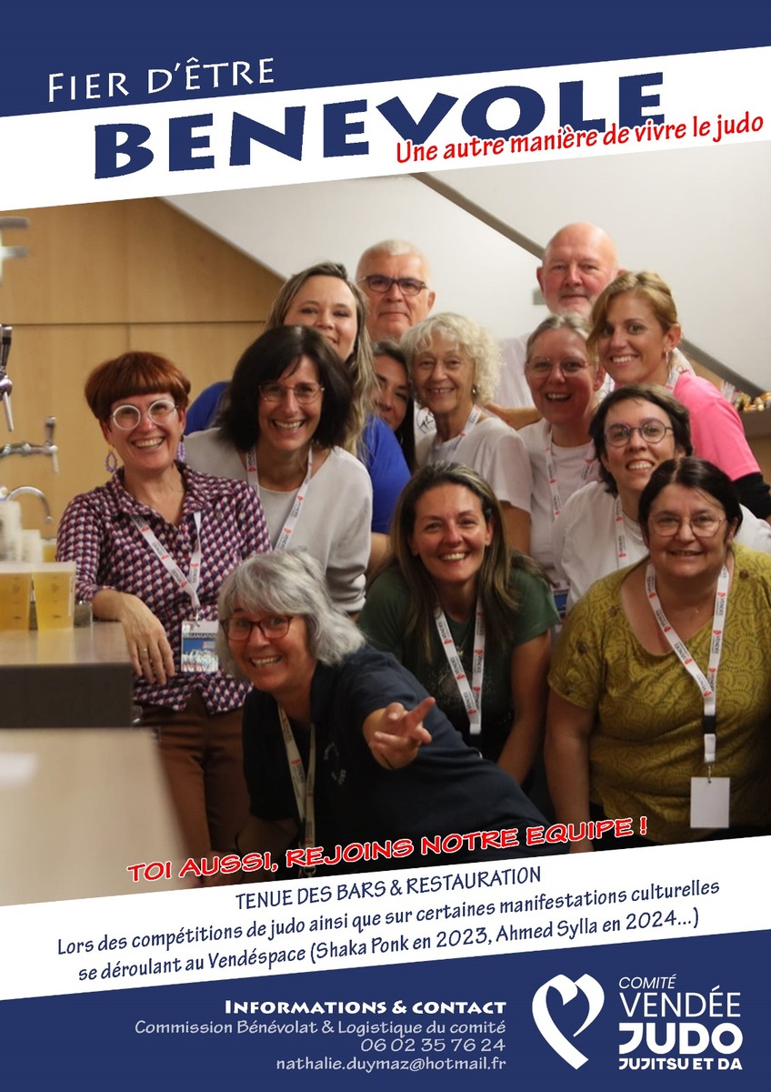 Deviens bénévole au sein du Comité Départemental de Judo de Vendée