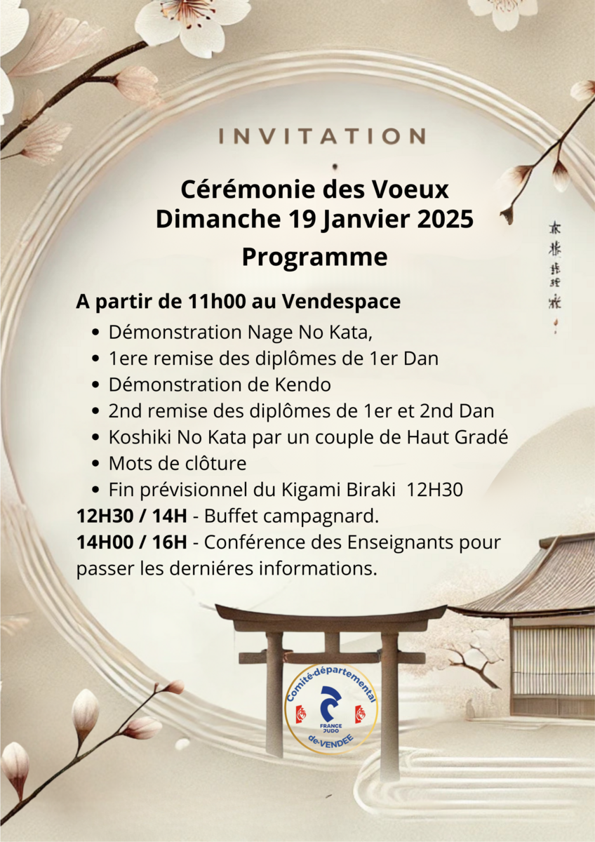 Cérémonie des Vœux du Judo Vendéen 2025