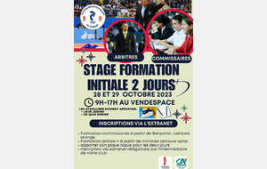 Formation initiale Ecole d'Arbitrage 2 jours Arb &amp; Com.au VS de 9h à 17h