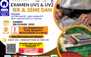 EXAMEN UV1 / UV2 1ER ET 2ÈME DAN