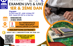 EXAMEN UV1 / UV2 1ER ET 2ÈME DAN