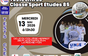 TESTS D’ENTREE  CLASSE SPORT-ETUDES  JUDO MIXTE