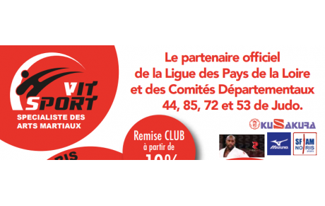 VITSPORT PARTENAIRE DE COMITE DE JUDO DE VENDEE